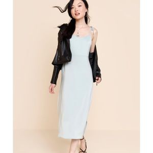 Kelsey Tie Strap Satin Midi Dress